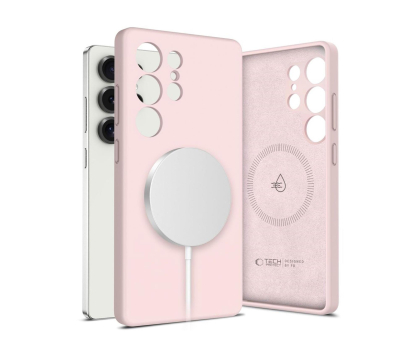 Etui do telefonów TECH-PROTECT Liquid Silicone Magsafe do Samsung Galaxy S25 Ultra Pink Pea 5906302322466